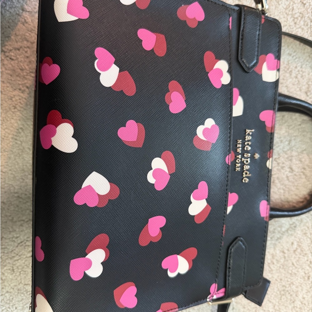 Kate Spade Black and Pink Heart Satchel